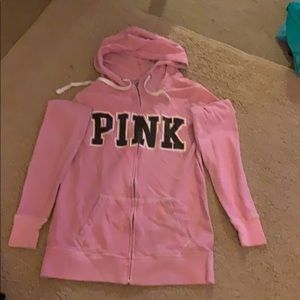Pink zip up sweatshirt